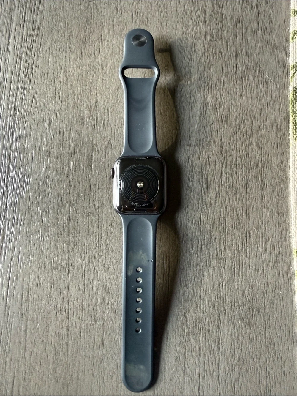 Apple Black Smartwatch with Charcoal Silicone Band